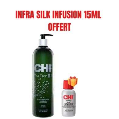 CHI OFFRE TEA TREE OIL APRES SHAMPOING 739ML + INFRA SILK INFUSION 15 ML OFFERT