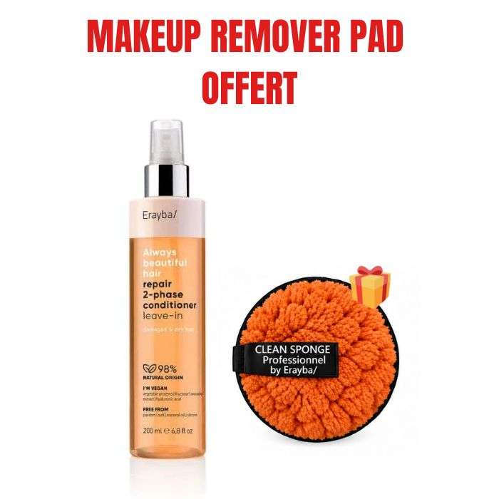 ERAYBA OFFRE ALWAYS BEAUTIFUL HAIR REPAIR 2 PHASE CONDITIONER LEAVE IN 200ML + MAKEUP REMOVER PAD OFFERT