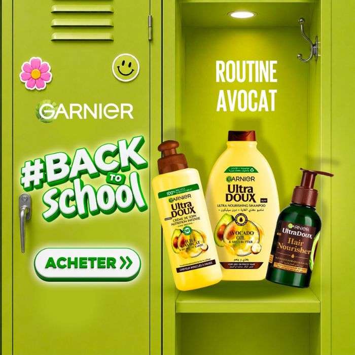 GARNIER ULTRA DOUX AVOCAT COFFRET SHAMPOING + APRES SHAMPOING +SERUM