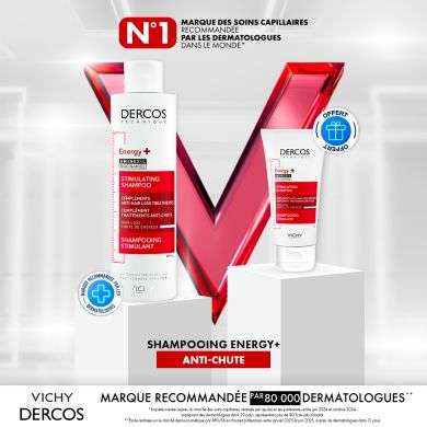 VICHY DERCOS OFFRE SHAMPOOING ENERGY+ 200ML + SHAMPOOING FORMAT VOYAGE OFFERT