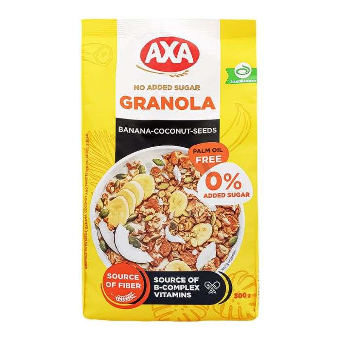 AXA GRANOLA BANANA COCONUT SEEDS NO ADDED SUGAR 300 G