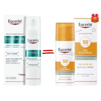 EUCERIN OFFRE DERMOPURE SERUM TRIPLE ACTION 40 ML + EUCERIN OIL CONTROL SPF 50+ 50 ML OFFERT