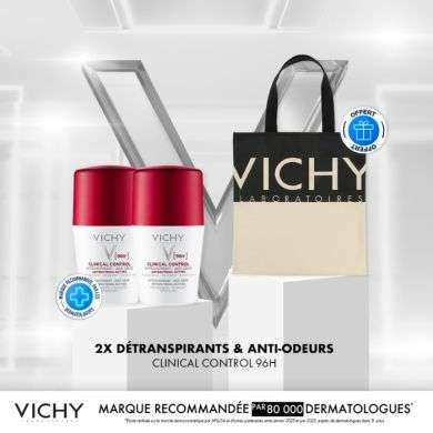 VICHY OFFRE 2 DEODORANTS CLINICAL CONTROL 96H + SAC VICHY OFFERT