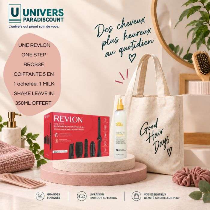 REVLON OFFRE ONE STEP BROSSE COIFFANTE 5 EN 1 + MILK SHAKE LEAVE IN 350 ML OFFERT