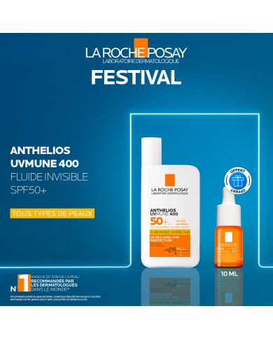 LA ROCHE POSAY OFFRE WEB ANTHELIOS UVMUNE 400 FLUIDE SOLAIRE INVISIBLE SPF 50+ 50 ML + SERUM VITC 10ML OFFERT