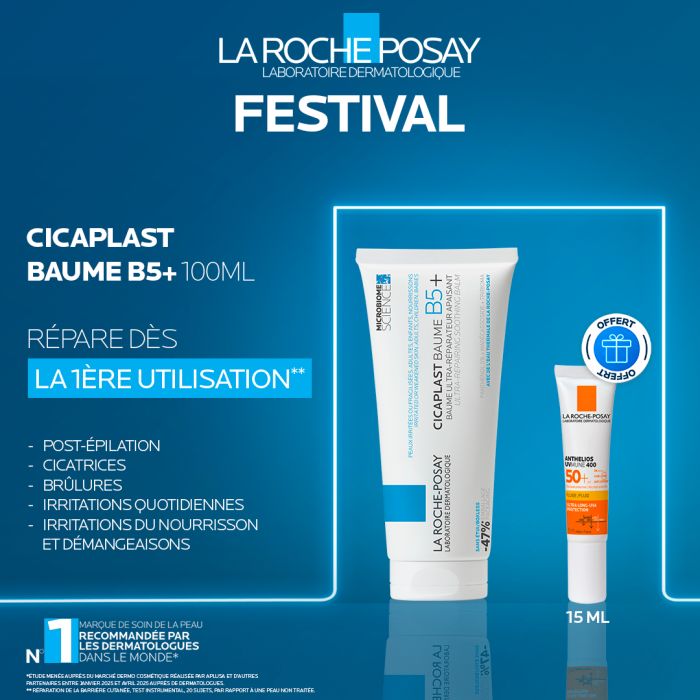 LA ROCHE POSAY OFFRE WEB CICAPLAST BAUME REPARATEUR B5+ 100 ML + ANTHELIOUS FLUIDE 15ML OFFERT