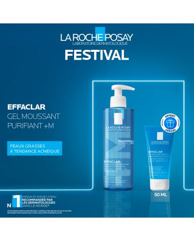 LA ROCHE POSAY OFFRE WEB EFFACLAR GEL MOUSSANT PURIFIANT PEAUX SENSIBLES GRASSES 400 ML +GEL 50ML OFFERT