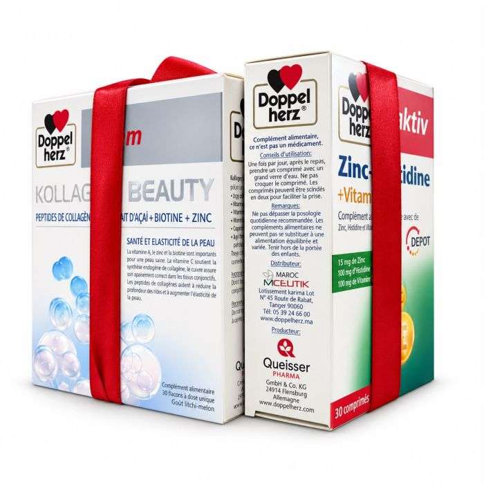 DOPPELHERZ OFFRE KOLLAGEN BEAUTY 30 FLACONS +ZINC - HISTIDINE - VITAMINE C 30 CAPSULES OFFERT