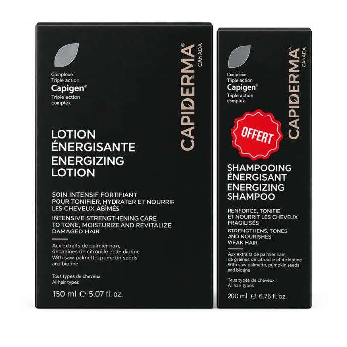 CAPIDERMA OFFRE LOTION ENERGISANTE 150 ML + SHAMPOOING ENERGISANT 200ML