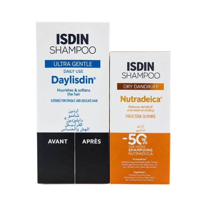 ISDIN DUO SHAMPOOING DAYLISDIN 400ML + NUTRADEICA ANTI PELLICULES SECHES 200ML