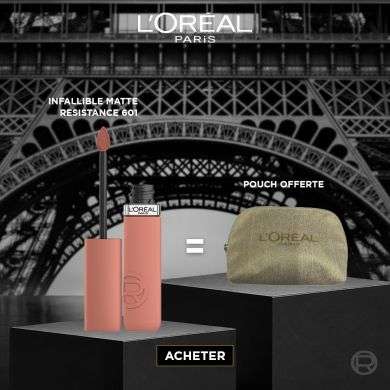 L'OREAL PARIS OFFRE INFAILLIBLE ROUGE A LEVRES MATTE RESISTANCE+ POUCH OFFERT