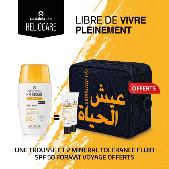 CANTABRIA OFFRE HELIOCARE 360 SENSATION SPF50+ ULTRA LIGHT 50 ML + 2 MINI MINIRALE + TROUSSE OFFERTS