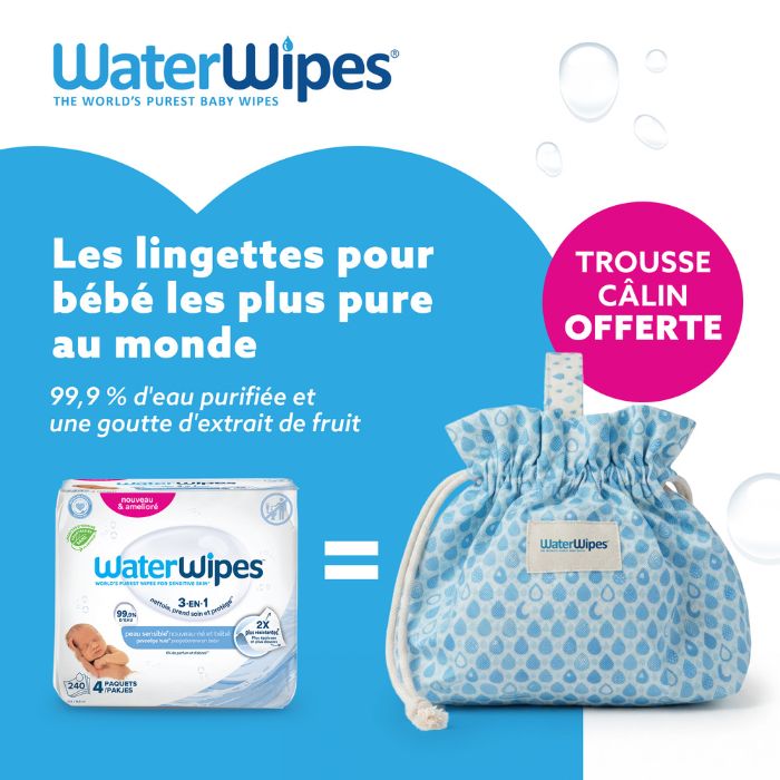 WATERWIPES PACK LINGETTES BEBE PACK DE 4 X 60