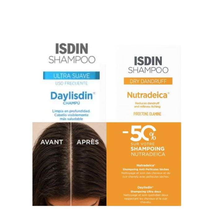 ISDIN DUO SHAMPOOING DAYLISDIN 400ML + NUTRADEICA ANTI PELLICULES SECHES 200ML