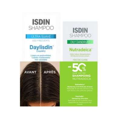 ISDIN DUO SHAMPOOING DAYLISDIN 400ML + NUTRADEICA ANTI PELLICULES GRASSES 200ML