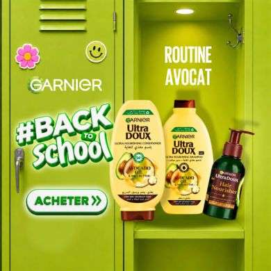 GARNIER ULTRA DOUX AVOCAT COFFRET SHAMPOING 200ML+ APRES SHAMPOING 200ML+SERUM 120ML