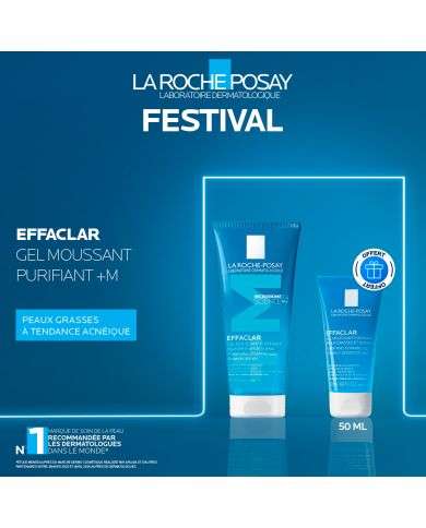 LA ROCHE POSAY OFFRE EFFACLAR GEL MOUSSANT PURIFIANT EQUILIBRE LE PH DE LA PEAU 200 ML + GEL 50 ML OFFERT