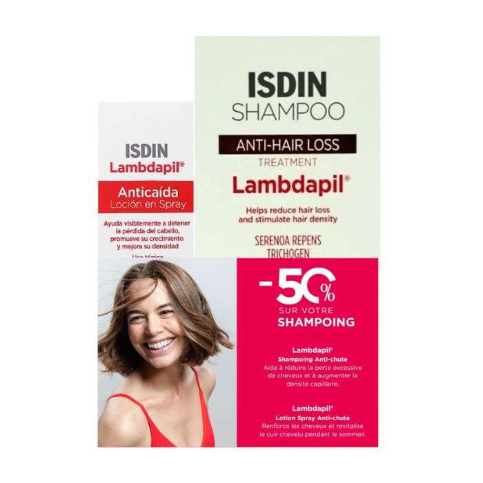 ISDIN DUO LAMBDAPIL LOTION ANTI CHUTE 125 ML ET -50% SUR LAMBDAPIL SHAMPOOING ANTI CHUTE 200 ML