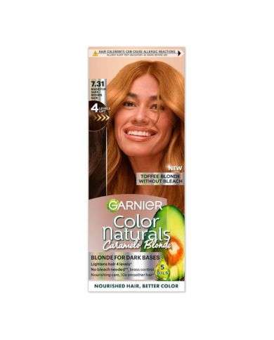 GARNIER COLOR NATURALS CARAMELO BLONDE TOFEE BLONDE WITHOUR BLEACH 7.31