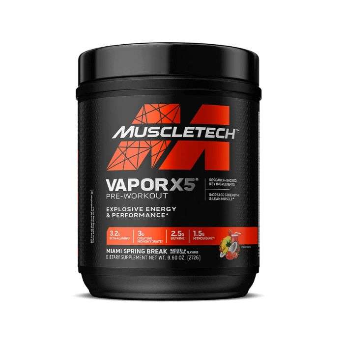 MUSCLETECH VAPOR X5 PRE WORKOUT MIAMI SPRING BREAK FLAVOUR 272 G