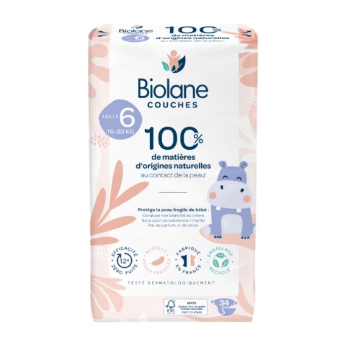 BIOLANE COUCHES TAILLE 6 16-30 KG 34 UNITES