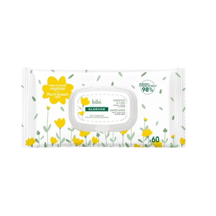 KLORANE BEBE LINGETTE A L'EAU 60 UNITES