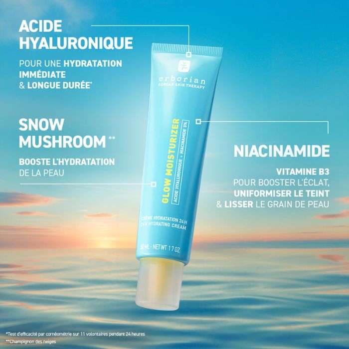 ERBORIAN GLOW MOISTURIZER CREME HYDRATATION 24 H 50 ML