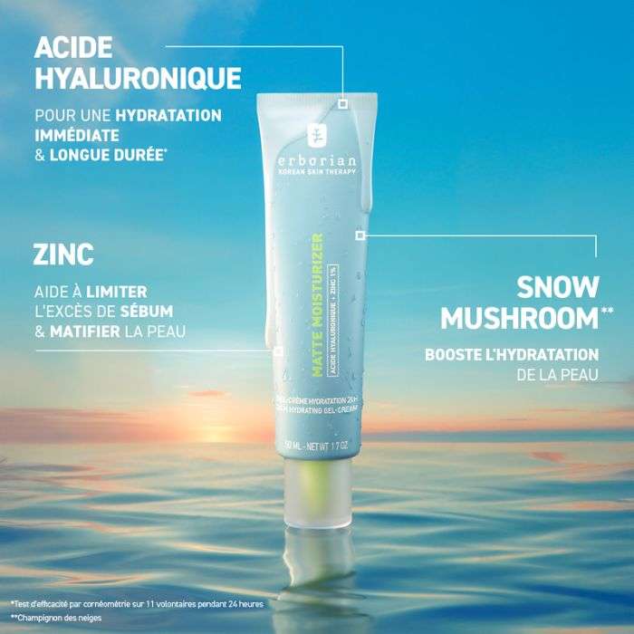 ERBORIAN MATTE MOISTURIZER GEL CREME HYDRATATION 24 H 50 ML
