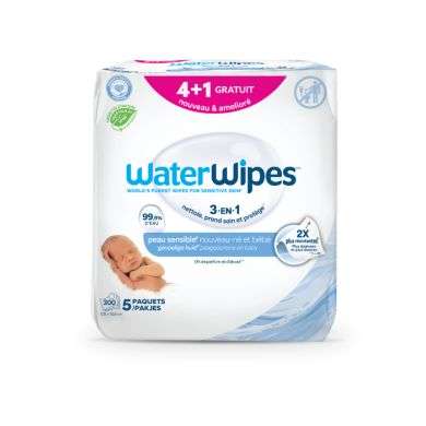 WATERWIPESPACK LINGETTES BEBE PACK DE 4+1 X 60