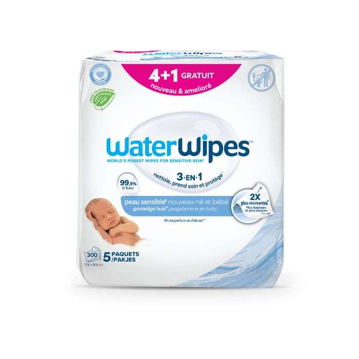 WATERWIPESPACK LINGETTES BEBE PACK DE 4+1 X 60