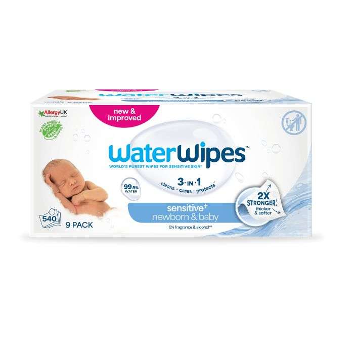 WATERWIPES PACK LINGETTES BEBE PACK DE 9 X 60
