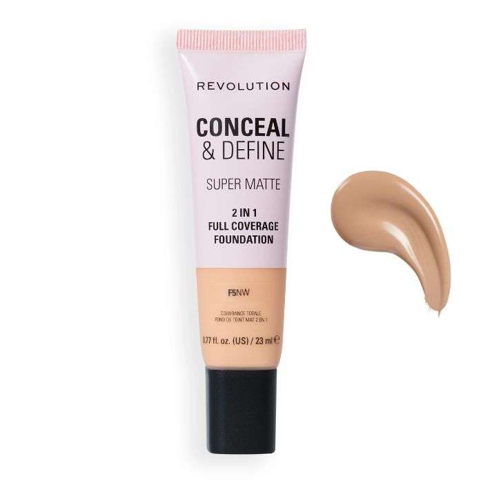 MAKEUP REVOLUTION CONCEAL AND DEFINE SUPER MATTE 2 EN 1 COUVRANCE TOTALE 23ML
