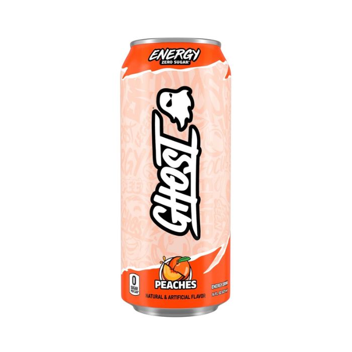 GHOST ENERGY ZERO SUGAR PEACHES 473 ML