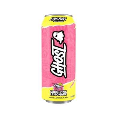 GHOST ENERGY LEMONADE ROSE ACIDULEE SANS SUCRE 473ML