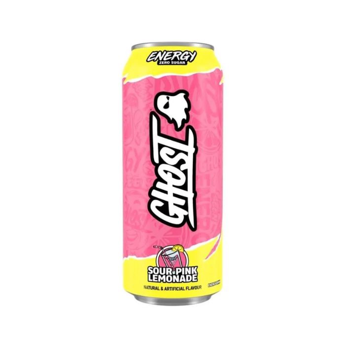 GHOST ENERGY LEMONADE ROSE ACIDULEE SANS SUCRE 473ML
