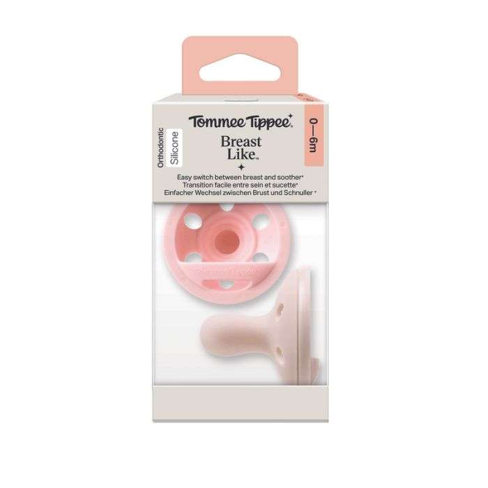 TOMMEE TIPPEE BREAST LIKE SUCETTES ORTHODONTIC SILICONE 0-6 MOIS ROSE ET BEIGE