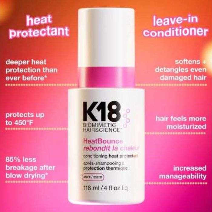 K18 HEAT BOUNCE REBONDIT LA CHALEUR APRES SHAMPOOING A PROTECTION THERMIQUE 47 ML
