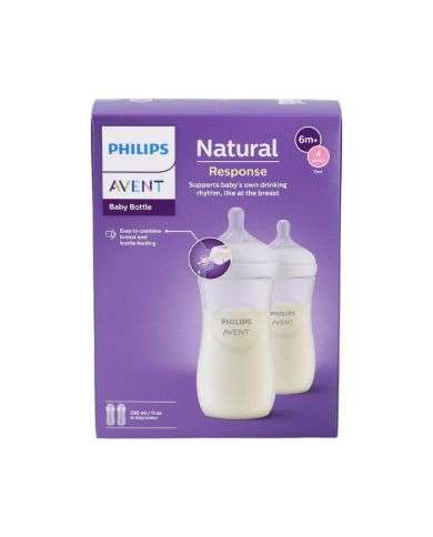 AVENT NATURAL RESPONSE 2 BIBERONS 6 MOIS + 4 FAST 330 ML