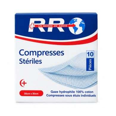 RRO COMPRESSES STERILES 10 PIECES 30CM30CM