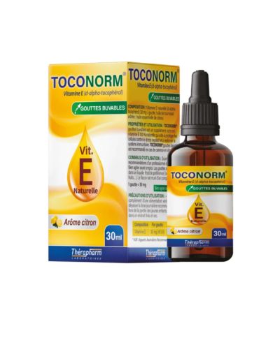 TOCONORM VITAMINE E GOUTTES BUVABLES 30ML AROME CITRON
