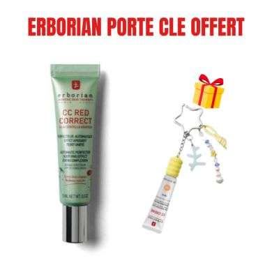 ERBORIAN OFFRE CC RED CORRECT CENTELLA ASIATICA EFFET APAISANT SPF25 15 ML + PORTE CLE OFFERT