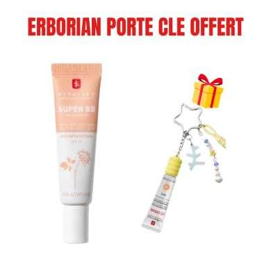 ERBORIAN OFFRE SUPER BB CREME SOIN COUVRANTE SPF20 CLAIR 15ML + PORTE CLE OFFERT