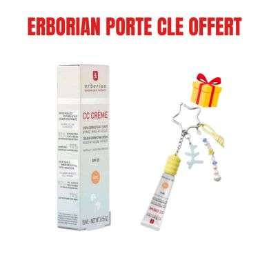 ERBORIAN OFFRE CC CREME SOIN CORRECTEUR SPF 30 TEINTE DORE 15 ML + PORTE CLE OFFERT