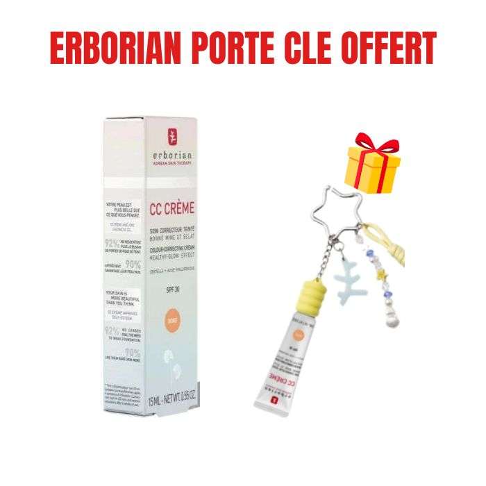 ERBORIAN OFFRE CC CREME SOIN CORRECTEUR SPF 30 TEINTE DORE 15 ML + PORTE CLE OFFERT