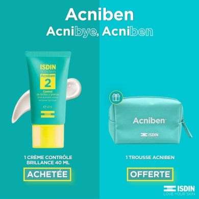 ISDIN OFFRE TEEN SKIN ACNIBEN 2 GEL CREME POUR PEAUX GRASSE 40 ML + TROUSSE ACNIBEN OFFERTE