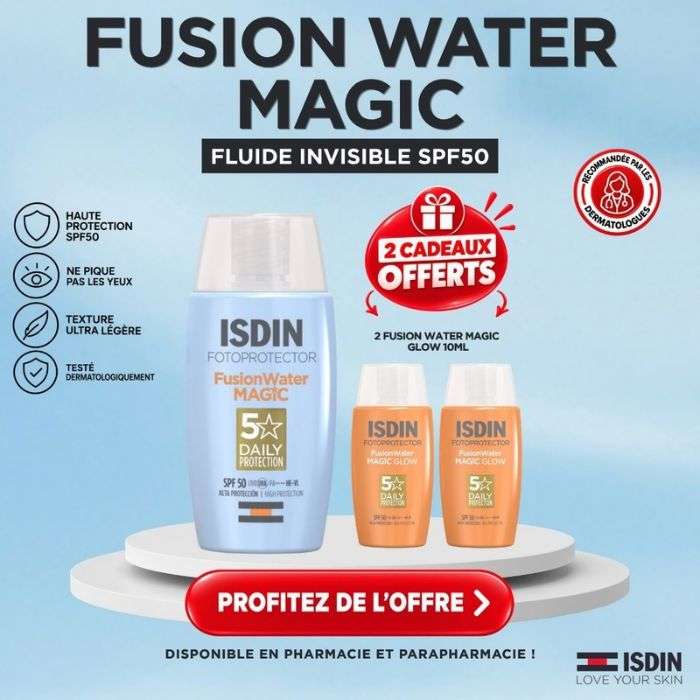 ISDIN OFFRE FOTOPROTECTOR FUSION WATER MAGIC SPF 50+ 50 ML + 2 FUSION WATER MAGIC GLOW 10 ML OFFERTS