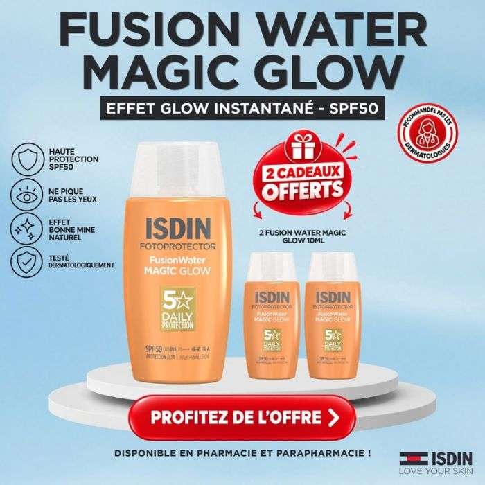 ISDIN OFFRE FOTOPROTECTOR FUSION WATER MAGIC GLOW SPF50 50 ML+ 2 FUSION WATER MAGIC GLOW 10 ML OFFERTS