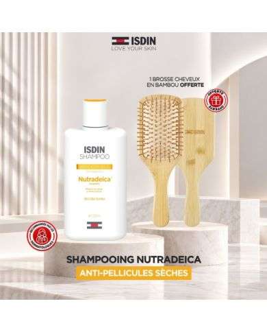ISDIN OFFRE SHAMPOING NUTRADEICA CHEVEUX SECS 200 ML + BROSSE EN BAMBOU OFFERTE