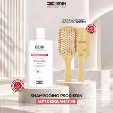 ISDIN OFFRE PSORISDIN SHAMPOING ANTI DESQUAMATIVE 200 ML + BROSSE EN BAMBOU OFFERTE