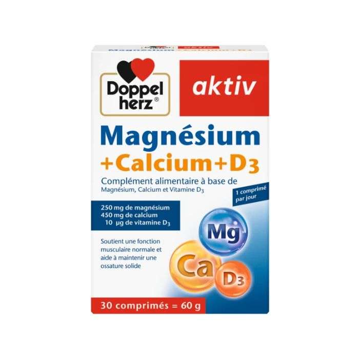 DOPPELHERZ MAGNESIUM + CALCIUM + D3 30 COMPRIMES